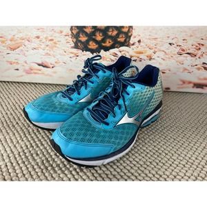 Mizuno Wave Rider 18 Womens Turquoise Silver